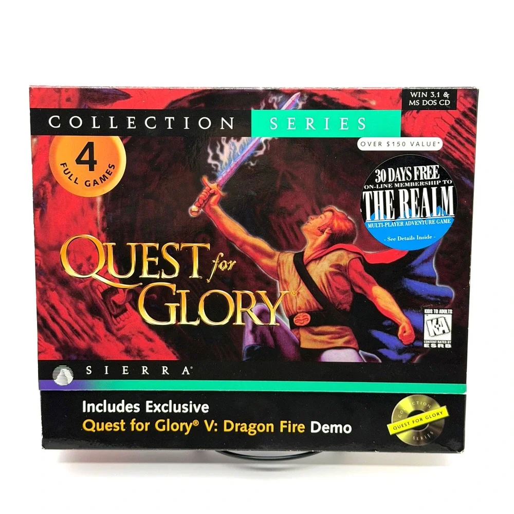 Quest for Glory Collection PC Game 1997 Vintage Big Box Sierra Anthology CD